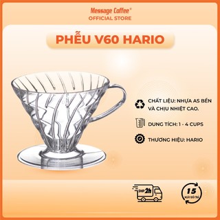 Phễu pha Drip(Pour Over) V60 bằng nhựa trong cao cấp, chịu nhiệt, không ố vàng chắc chắn thương hiệu Hario Nhật Bản