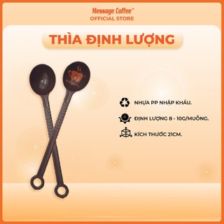 Thìa đong định lượng muỗng đong bột cà phê 8-10g làm bằng nhựa màu nâu từ Message Coffee