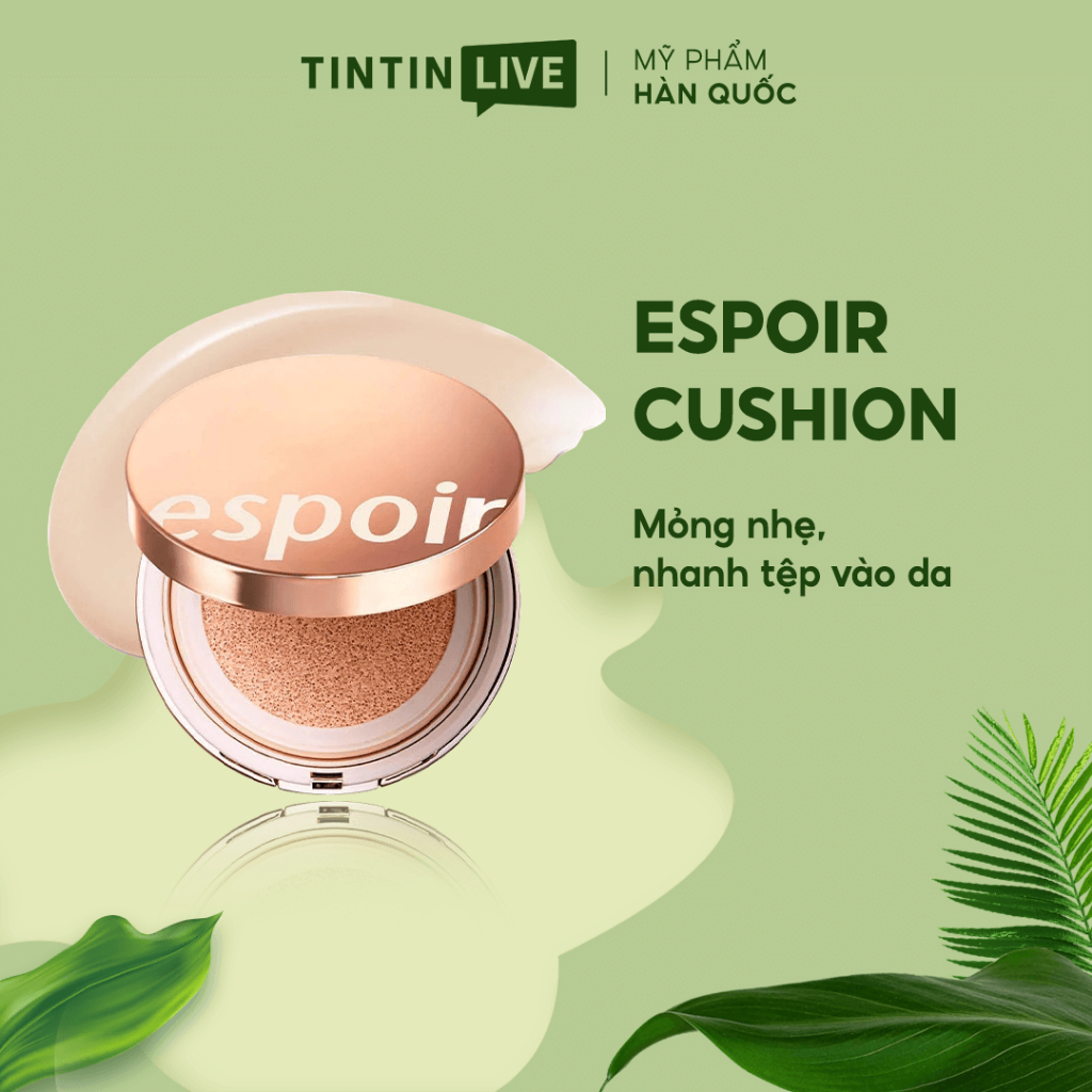 Phấn Phủ Nước espoir Pro Tailor Be Glow Cushion SPF42 PA++ - Phấn Phủ Kiềm Dầu Dạng Nước Che Khuyết Điểm Cao