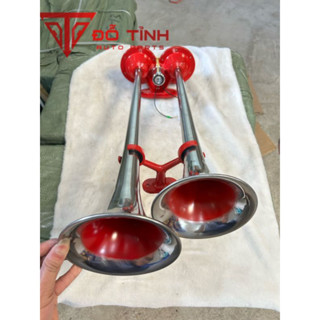 Còi hơi Thái Lan 2 loa đỏ. Kèn hơi xe tải âm thanh khủng.