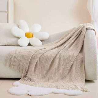 (GÍA TỐT NHẤT) Khăn Len Cao Cấp, Thảm Phủ Sofa sang trọng Chăn Mền Đa Năng Chất Len Mịn Mềm