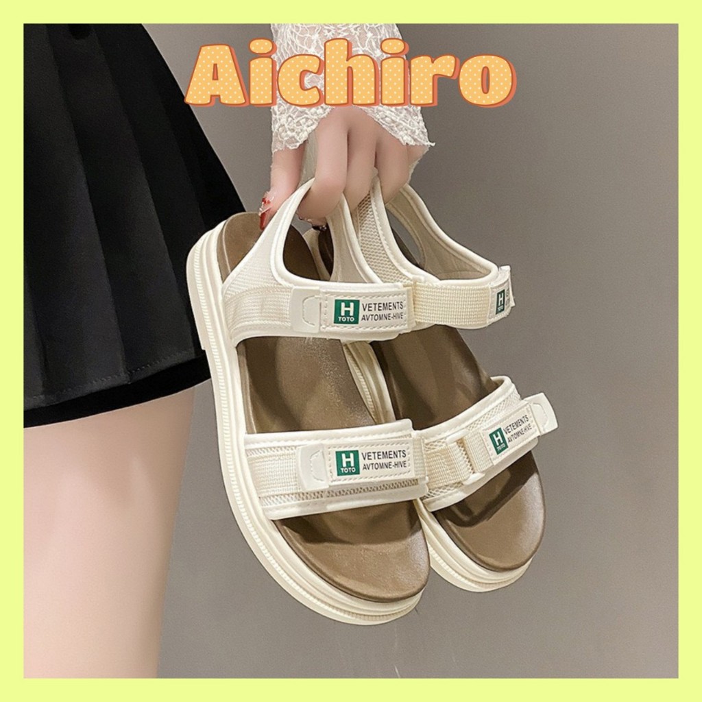 Dép sandal nữ đế cao 5cm 2 quai vải dán siêu chất,dép xăng đan quai hậu nữ học sinh mềm dẻo đi mưa chống trơn trượt G39