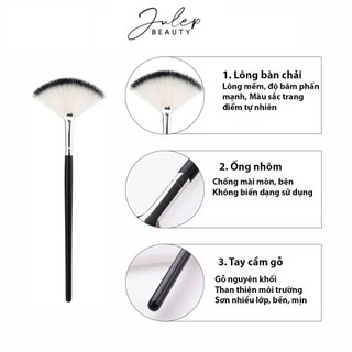 Cọ trang điểm hình quạt- Cọ highlight tán phấn lông cọ mềm mại cho makeup - JULEPBEAUTY