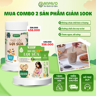 Ngũ Cốc Lợi Sữa Cho Mẹ Sau Sinh Anpaso - Ngũ Cốc Dinh Dưỡng Hạt Óc Chó Macca Hạt Điều Hạnh Nhân Không Đường 500g