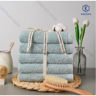 Khăn tắm xuất hàn set 3 cái khăn gội 40x80cm màu mint 100% cotton cao cấp sợi chải kỹ