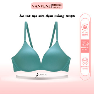 Áo Ngực Nữ Chất Lụa Sữa A850 Vanvene Tàng Hình Không Gọng Đệm Mỏng Chống Hở Viền Phong Cách Nhật Bản