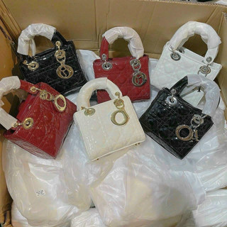 Túi Đi Ô da bóng khoá vàng - Bạc Fullbox