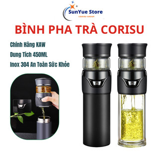 Bình pha trà giữ nhiệt - Bình pha trà Corisu    - Edish (450ml) - Nhỏ gọn - Tiện lợi - BH uy tín - Đựng nước đa năng.