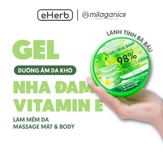 Dưỡng ẩm body nha đam tươi giúp làm mềm da, phục hồi dành cho da khô, vùng da sau wax lông MILAGANICS 300ml (hủ)