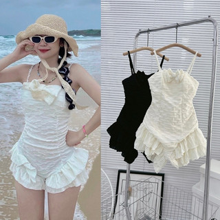 Jumpsuit bèo short hai dây nơ ngực