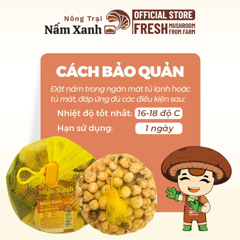 [HCM] 1kg Nấm Rơm Tươi Loại Búp Tròn Ngon Ngọt Thanh Bùi - Nông Trại Nấm Xanh