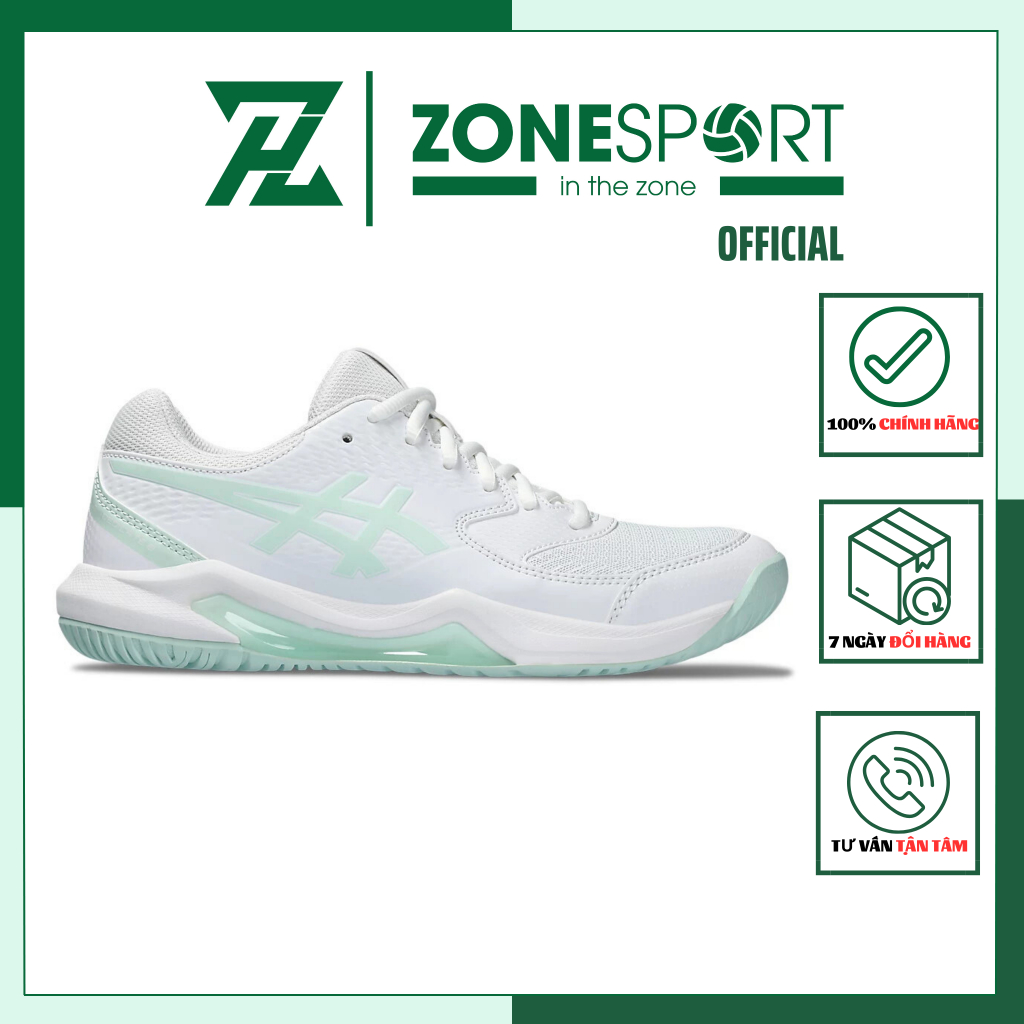 Giày Asics Gel Dedicate 8 Trắng Xanh - Giày Chuyên Tennis, Cầu Lông, Bóng Chuyền chất liệu da tổng hợp trọng lượng nhẹ