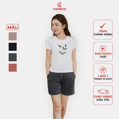 Quần short nữ CARDINA chất liệu tăm lạnh co giãn tốt mát mẻ kiểu dáng trẻ trung năng động 4QSA02