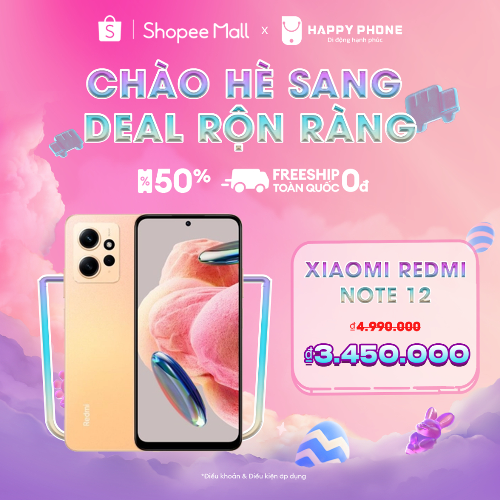 [Mã ELSS44BU giảm 12% tối đa 3TR] Điện thoại Xiaomi Redmi Note 12 - Hàng Chính Hãng, mới 100%, Bảo hành 18 tháng | BigBuy360 - bigbuy360.vn