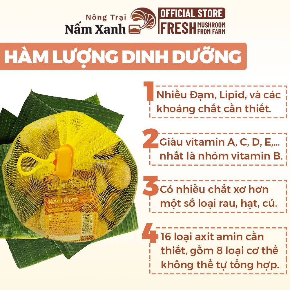 [HCM] 1kg Nấm Rơm Tươi Loại Búp Tròn Ngon Ngọt Thanh Bùi - Nông Trại Nấm Xanh