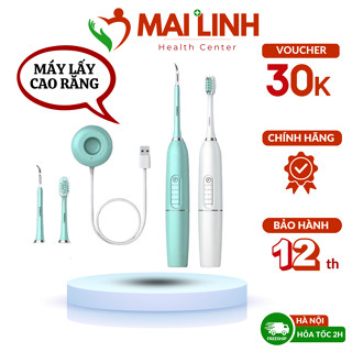 Máy lấy cao răng tại nhà 2 trong 1 kèm bàn chải điện sạc không dây, máy cạo cao răng đa năng HB75