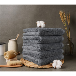 Khăn tắm xuất hàn set 3 cái khăn gội 40x80cm trọng lượng 200gr 100% cotton cao cấp màu blue gray
