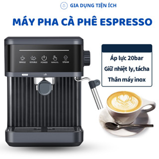 Máy Pha Cà Phê Espresso Gia Đình Mini Tự Động - Máy Pha Cafe Capuchino Inox Không Gỉ