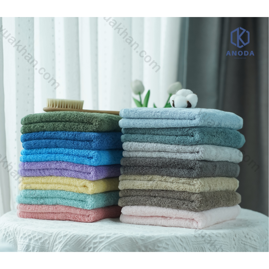 5 Cái Khăn Tắm Cao Cấp Anoda Màu Tím -Vua Khăn Dùng Cho Gia Đình 100% Cotton sợi chải kỹ Thấm Hút Không Ra Màu- 40x80cm