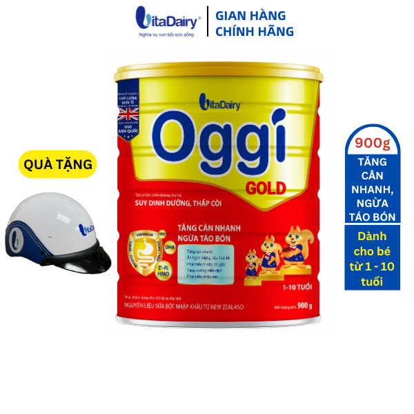 [MUA 2 LON TẶNG NÓN BẢO HIỂM VITADAIRY] Sữa bột Oggi Gold Suy Dinh Dưỡng 900g giúp bé tăng cân, ngừa táo bón - VitaDairy