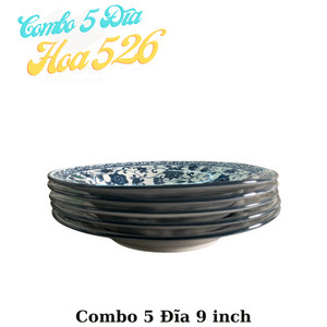 Combo 6 đĩa gốm sứ hoa cổ 23cm,Set bộ 6 cái đĩa gốm sứ hoa cổ 9inch, dĩa gốm sứ 23cm