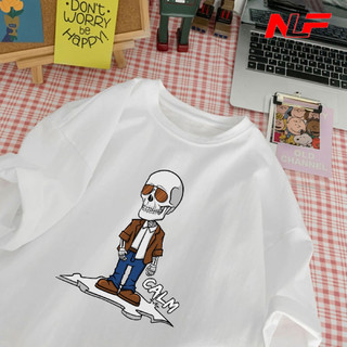 Áo Thun Unisex Tay Lỡ Chất Cotton Form Rộng CALM UNI-039 - Áo Thun Nữ - Áo Thun Nam - NLF Unisex Fashion