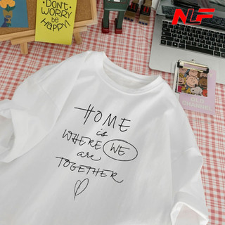 Áo Thun Unisex Tay Lỡ Chất Cotton Form Rộng HOME UNI-038 - Áo Thun Nữ - Áo Thun Nam - NLF Unisex Fashion