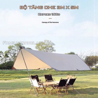 Tăng lều cắm trại, dã ngoại kích thước 5mx3m phù hợp 5-7 người