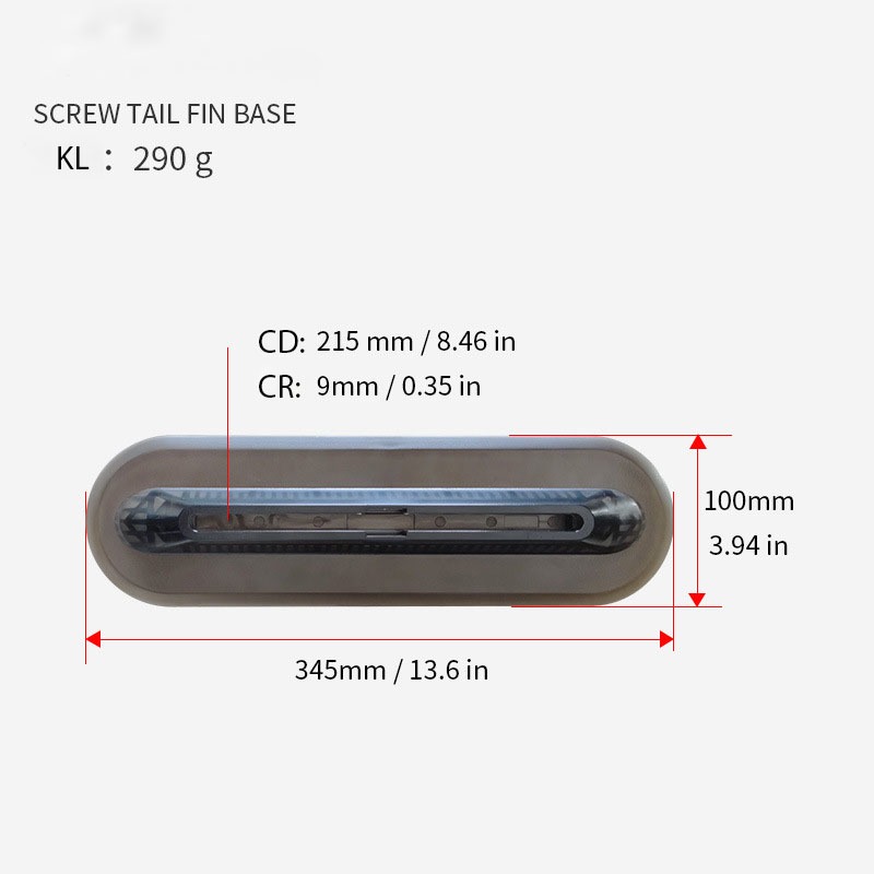 Đế vây bánh lái 9 in, đế bánh lái vít ốc, chân đế vây cá mập thuyền SUP, Thuyền bơm hơi ( chỉ bao gồ