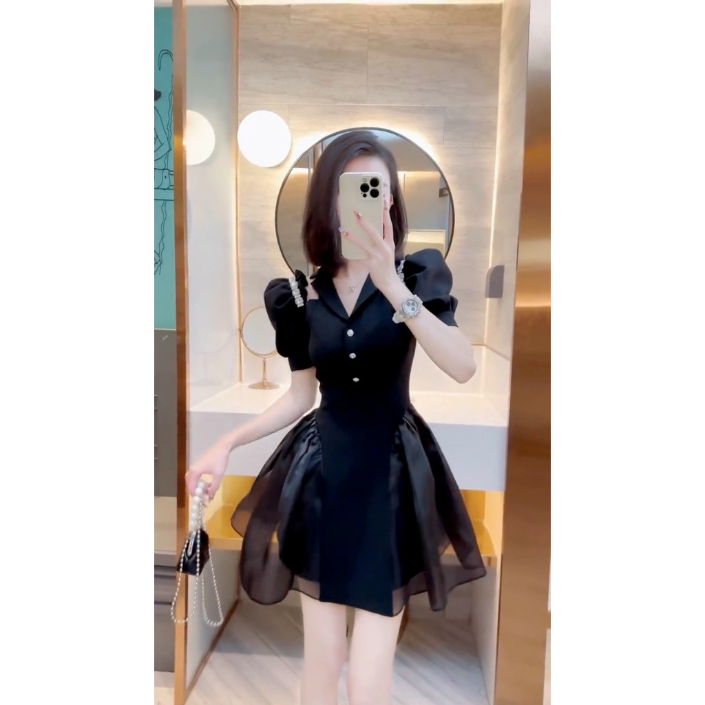 Đầm tiểu thư phon cách doyin chanh xả [Nhà Của Méo Store]