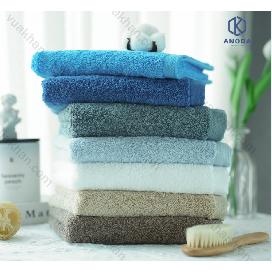 Khăn tắm gội đầu lau mặt Vua Khăn Anoda 100% cotton dày dặn, thấm hút, không đổ lông, dùng cho gia đình, spa, khách sạn