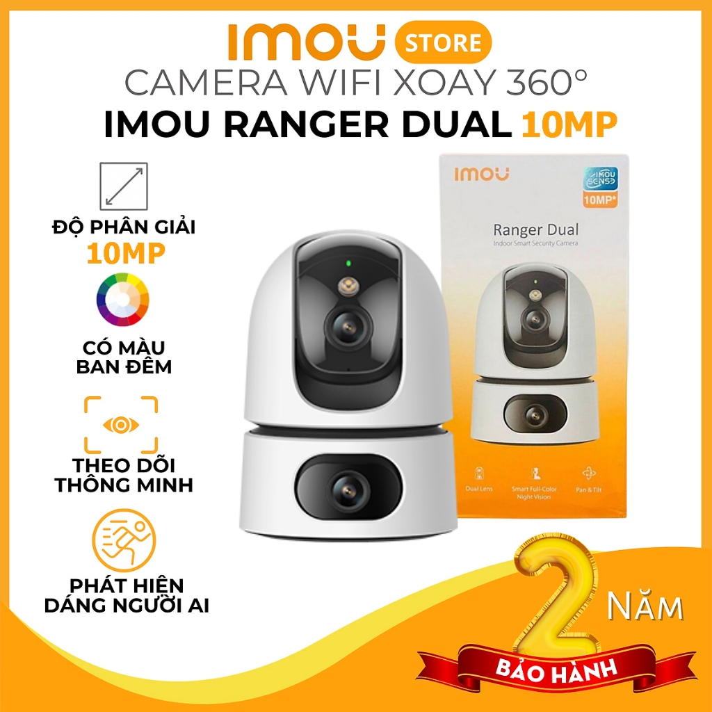 Camera Wifi iMOU trong nhà 2 mắt Ranger Dual 10MP IPC-S2XP-10M0WED và 6MP IPC-S2XP-6M0WED