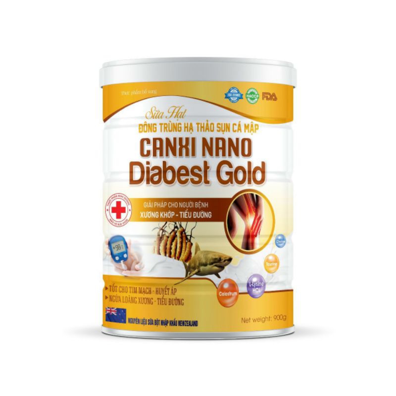 Sữa hạt Xương Khớp Đông Trùng Canxi nano DiAbest Gold 900g  giúp xương khớp déo dai chắc khỏe