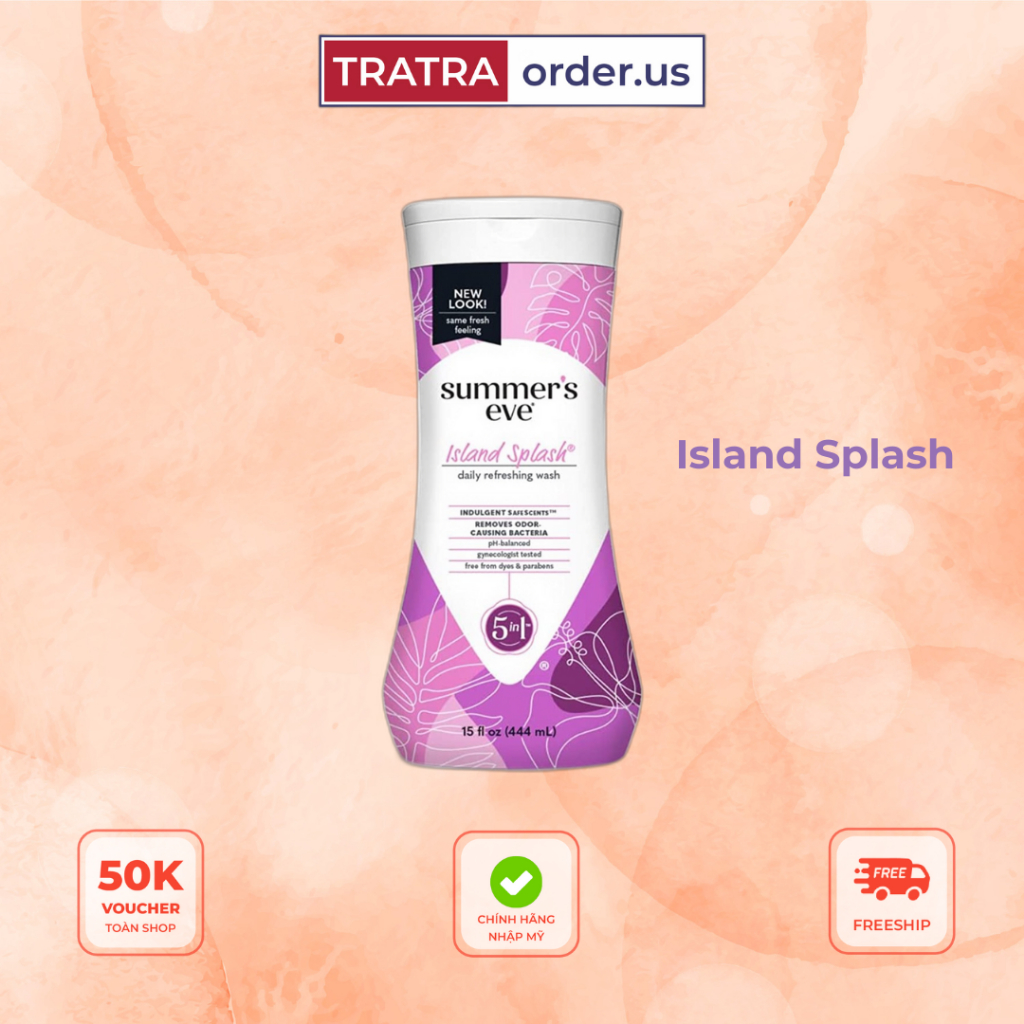 Dung dịch/Xịt vệ sinh phụ nữ Summer Eve, chăm sóc vùng kín, nước rửa phụ khoa Cleansing Wash hàng Mỹ