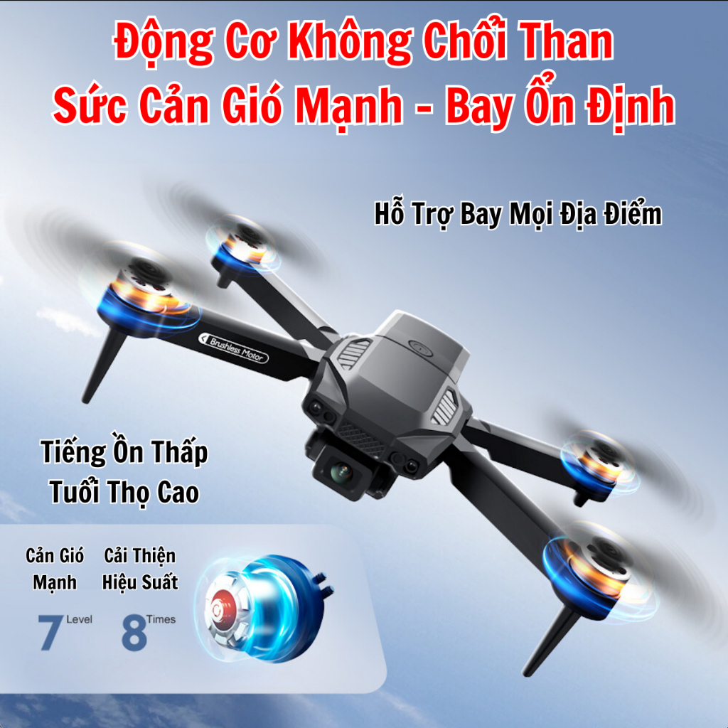 PIycam Mini, Flycam Giá Rẻ, Máy Bay Không Người Lái F198 Camera 4K Full HD,Chế Độ Cảm Biến Tránh Va Chạm Tự Động | BigBuy360 - bigbuy360.vn