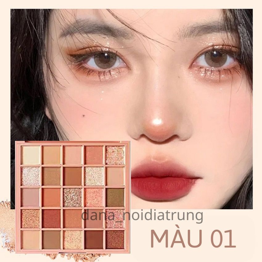 Phấn mắt 25 màu makeup tiện lợi bảng mắt nhiều màu trang điểm nhiều tone bảng phấn mắt nội địa trung DANA | BigBuy360 - bigbuy360.vn