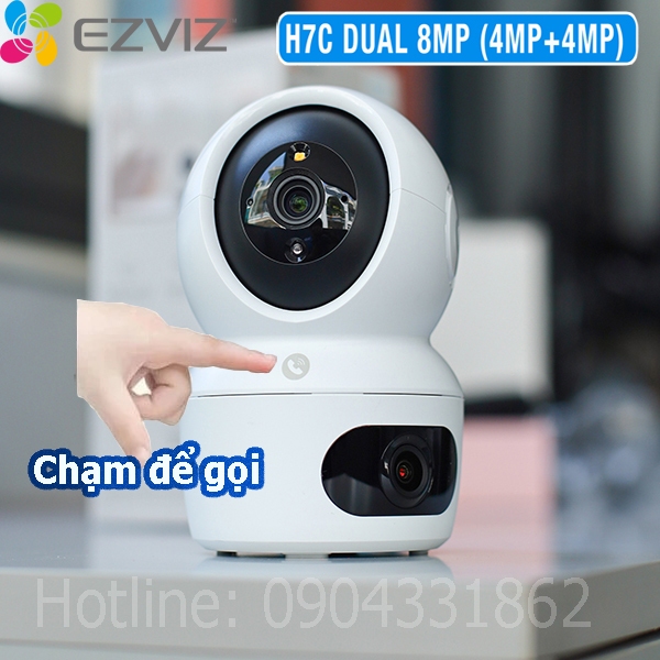 Camera wifi  2 Mắt trong nhà EZVIZ H7C 8MP có màu ban đêm, quay 360 độ, đàm thoại 2 chiều