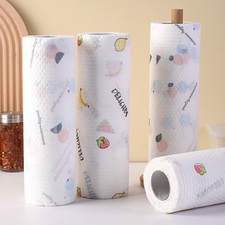 Khăn giấy lau đa năng, cuộn khăn giấy lau bếp, lau kính, lau chén bát, lau tay, 40 khăn 20x20cm, LB01