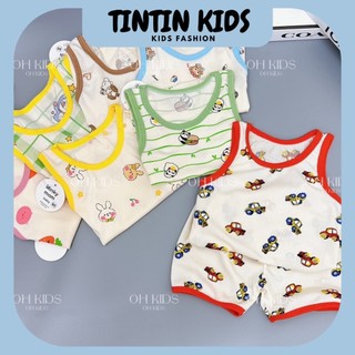 Bộ 3 lỗ chất thun tăm cho họa tiết hoạt hình cho bé trai, bé gái 6-15kg 