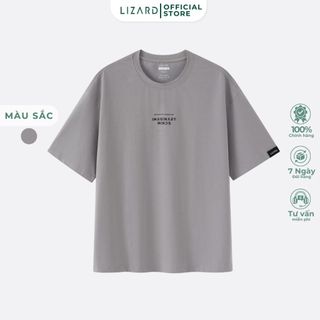 Áo Thun T-shirt Nam Lizard Màu Xám in chữ  1SS24TS006