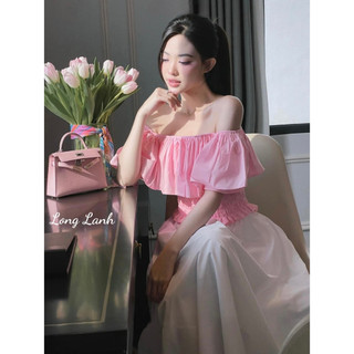 Set Áo Bo Chun Chân Váy Dài - LIING