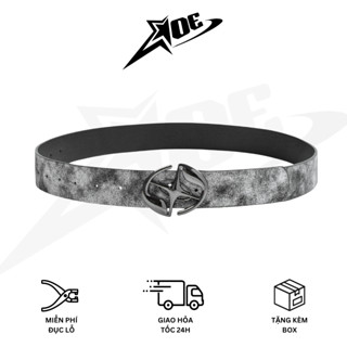 (Có sẵn) AOE STUDIO - Thắt lưng Y2K nam nữ da PU ETERNITY dây nịt cao cấp xám bạc hình hành tinh phong cách cá tính