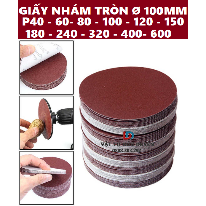 Giấy Nhám Tròn 100mm ( size từ 40 đến 600 )