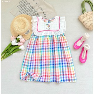 Váy lá cổ thêu Pony AZD461