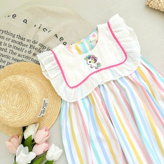 Váy lá cổ thêu Pony AZD461