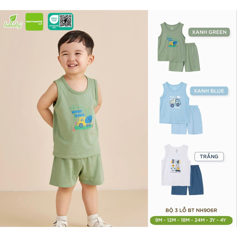 [Lullaby] Bộ Sát Nách Lullaby 100% Cotton Cho Bé 9m-4y