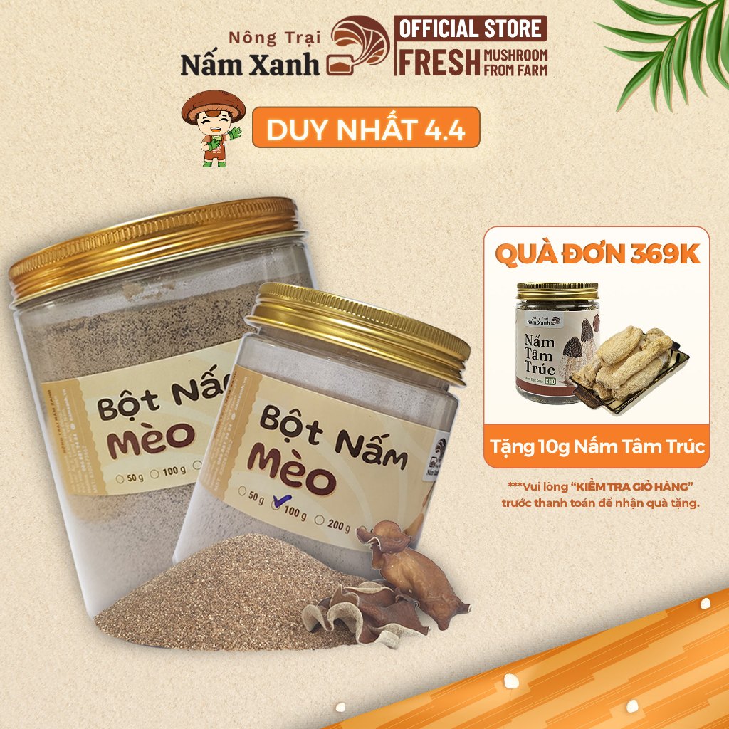 Bột Nấm Mèo (Mộc Nhĩ) 50gr 100gr 200gr Nêm Vị Ngon Giòn Dai Cho Món Ăn - Nông Trại Nấm Xanh