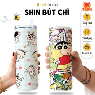 Bình Giữ Nhiệt Hình Shin Cậu Bé Bút Chì - 600ml - Inox 304 - Tặng Túi Xách - Tỉ Mỉ Studio
