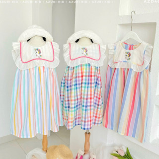 Váy lá cổ thêu Pony AZD461