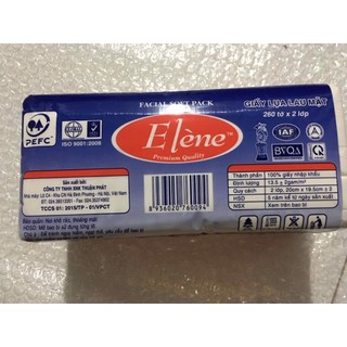 Khăn giấy lụa rút 2 lớp Elene gói 260